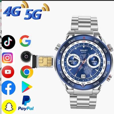 TelZeal Dw41 Android Smartwatch with Sim Card Slot 4G/5G 4GB RAM ROM