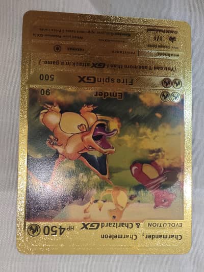 Charmander, Charmeleon and Charizard Goldern Card