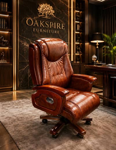 Executive high-back rexine office chair. Ergonomic comfort chair