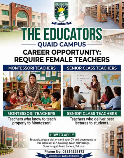 Female Teachers are required. . .