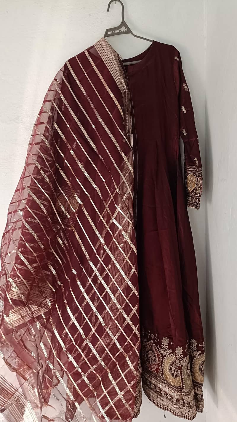 Raw silk long maxi with sequence work 1