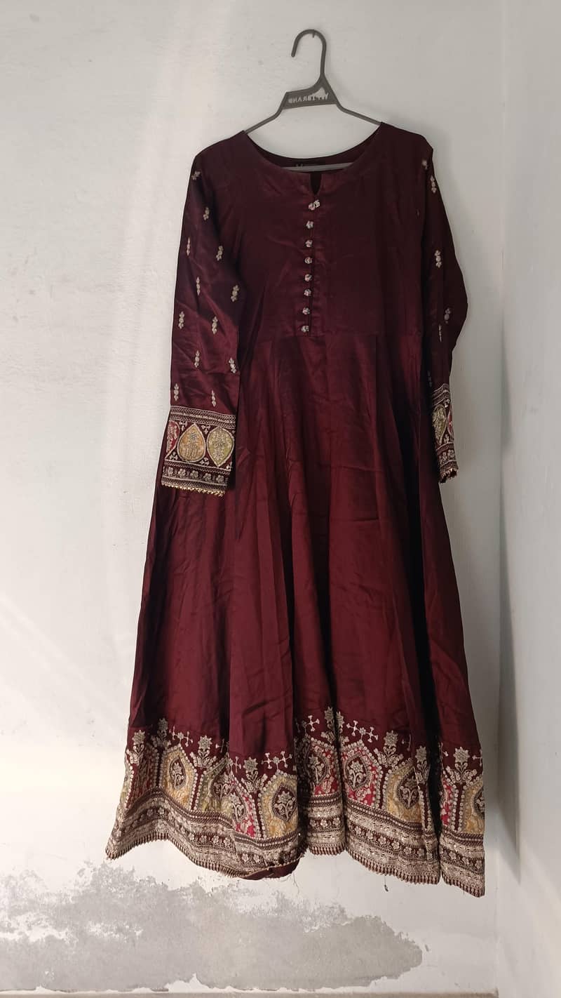 Raw silk long maxi with sequence work 2