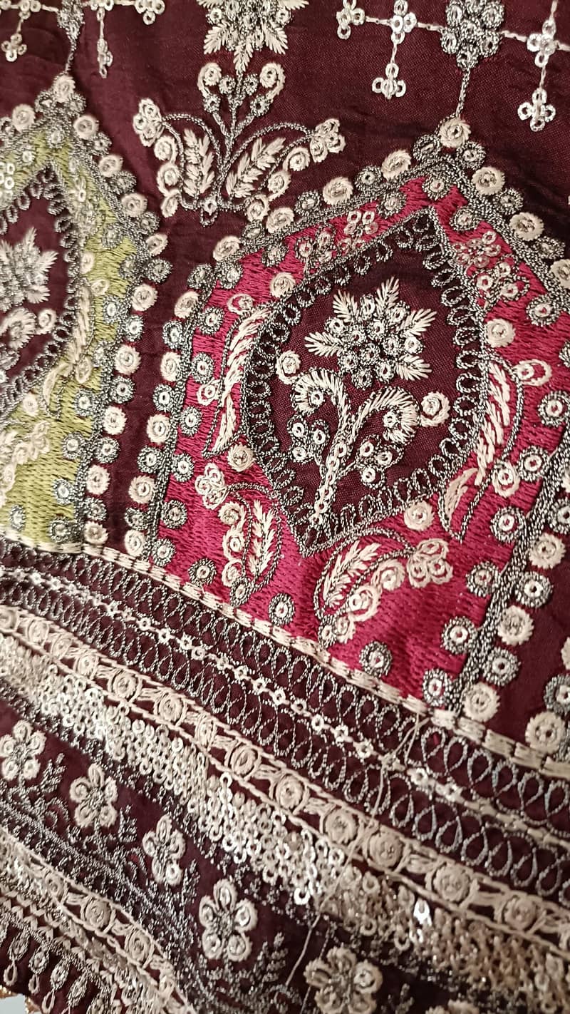 Raw silk long maxi with sequence work 3