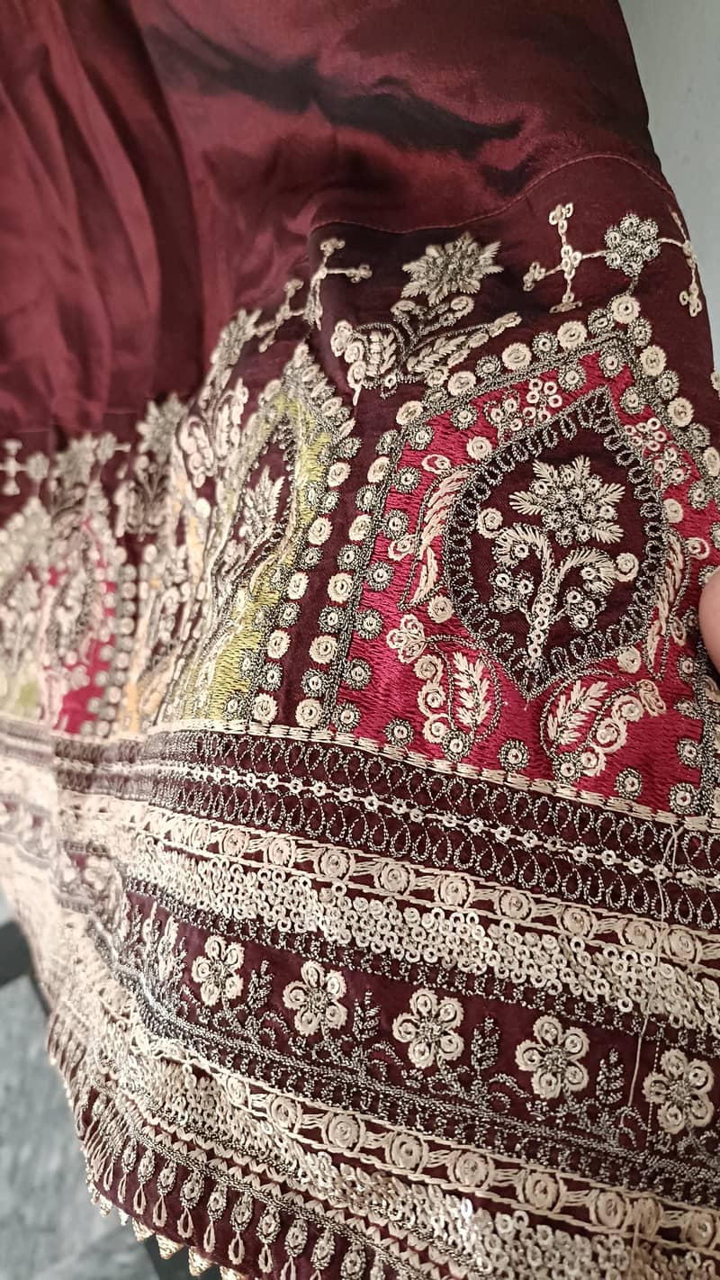Raw silk long maxi with sequence work 4