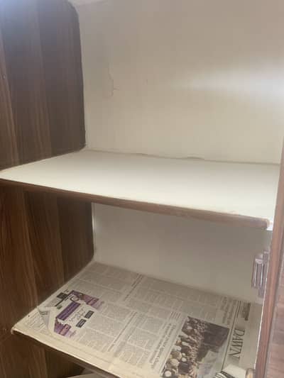 Solid Wooden Wardrobe – Spacious 2-Door Cabinet with Drawers