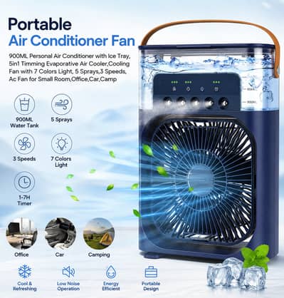 Portable Air Conditioner Fan, 900ML 5-in-1 Evaporative Air Cooler
