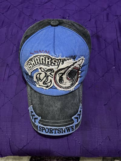 vintage shark embroidered heritage cap