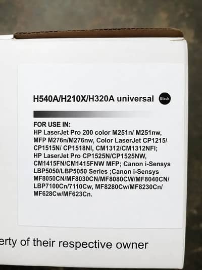 Universal Black Toner Cartridge – H540A / H210X / H320A