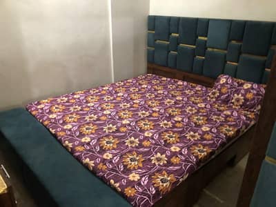 5-Piece King Size Bedroom Set | Teal Velvet & Gold Inlay | Mint Con