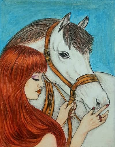 Acrylic painting and Oil pastel painting