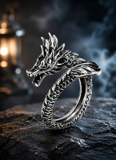 Beautiful dragon vintage adjustable ring