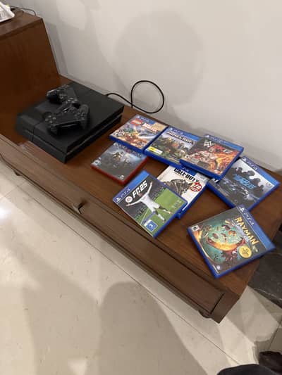 PS4 console, controllers and video games