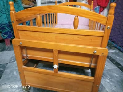 wooden baby bed
