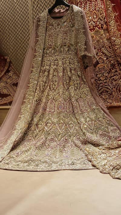 Premium Bridal / Walima Heavy Maxi Dress with Dupatta- Worn Once