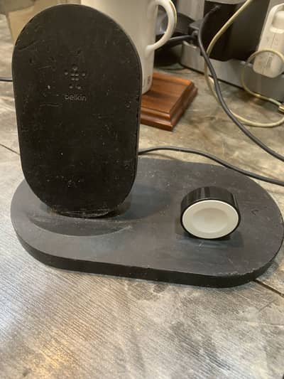 Belkin wireless charging stand with integrated apple watch charger