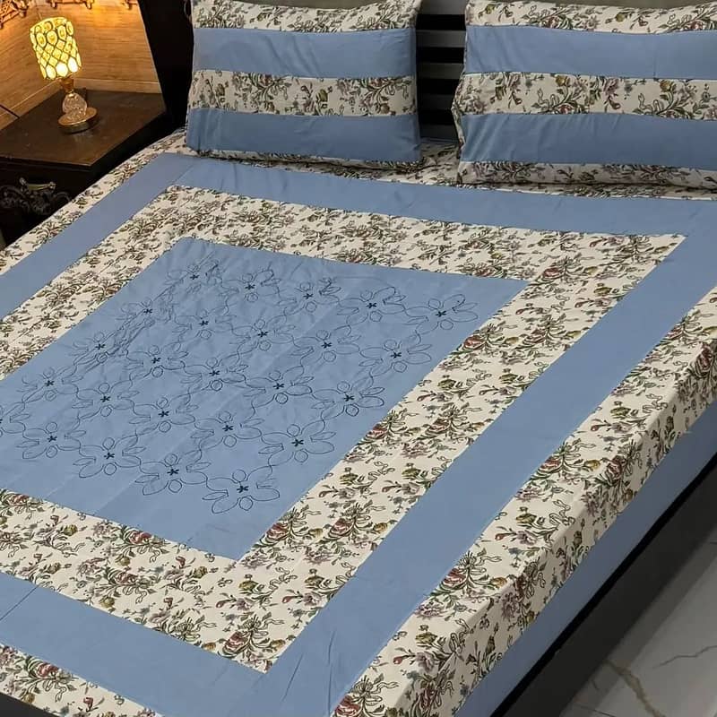 3 Pcs cotton patchwork Double Badsheet 0