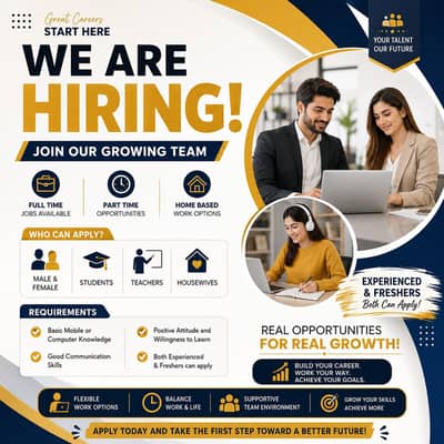 We are hiring staff male and female for work
