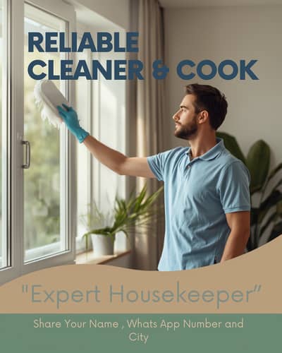 Cleaner and Cook for house Keeping Servicves