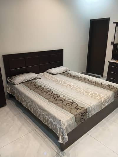 Wooden bedset Bed, Dressing, Almirah, mattress