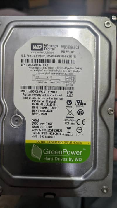 500 gb  av_gp data hard drive