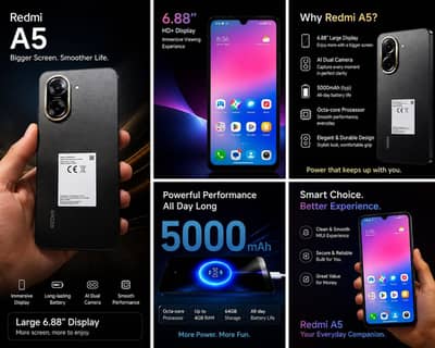 Redmi A5 4gb ram and 64gb room 5200mh battery