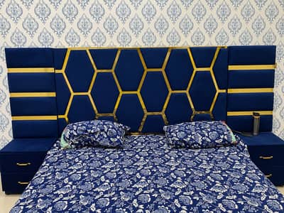 Luxury Royal Blue Velvet Bedroom Set for Sale