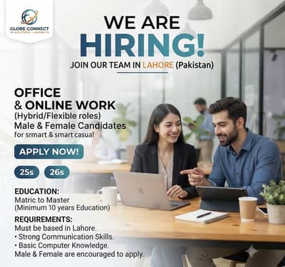 We are hiring male female for office and online work