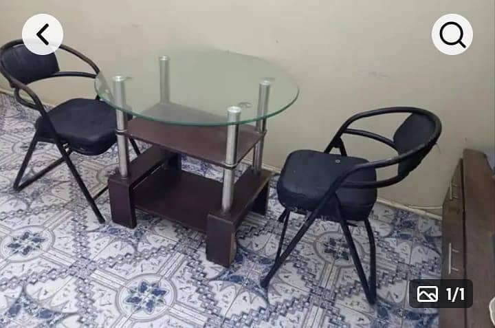 Dining table with 2 chairs 0