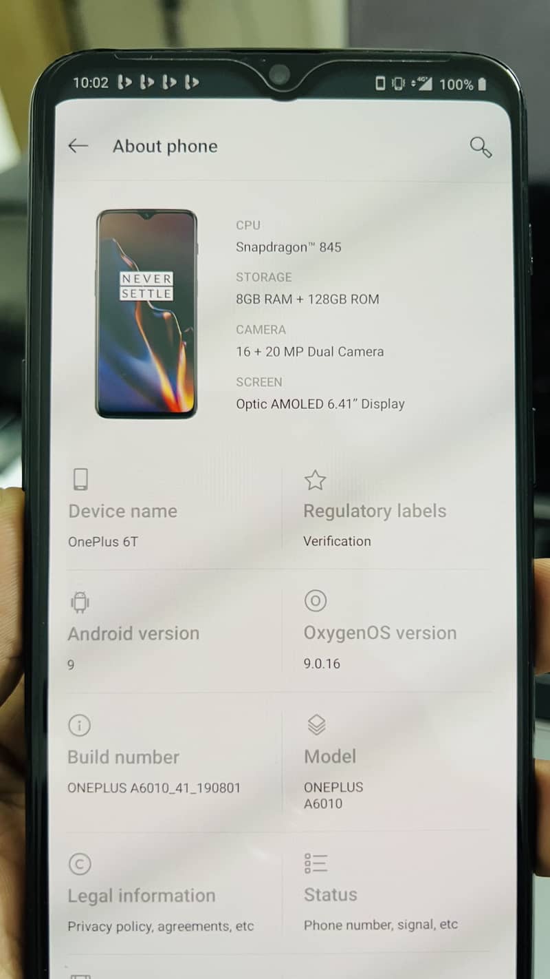One Plus 6T 7