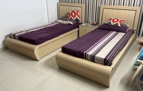 Luxury Solid Wood Bedroom Set | 2 Beds | Dressing Table | Side Table