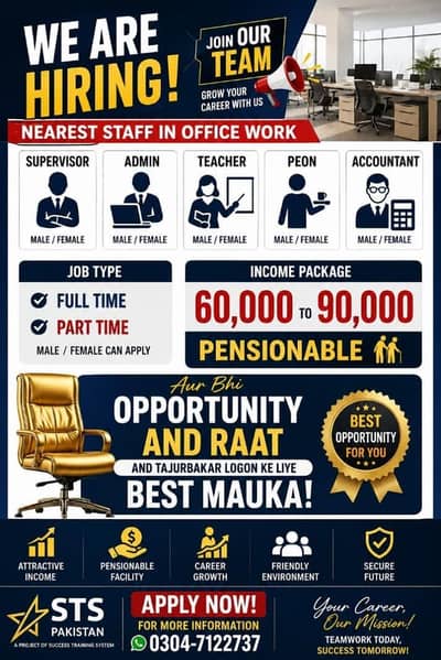 staff required male and female