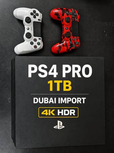Ps4-Pro , 4K-HDR,1-TB ,Controllers, 2 Games
