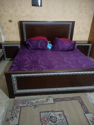 Bed with Two Side Tables and with Dressing Table  without  mattress