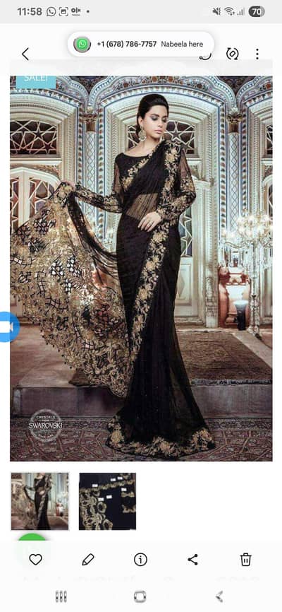 decent and elegant sarees in black and ferozi plus black heel shoes