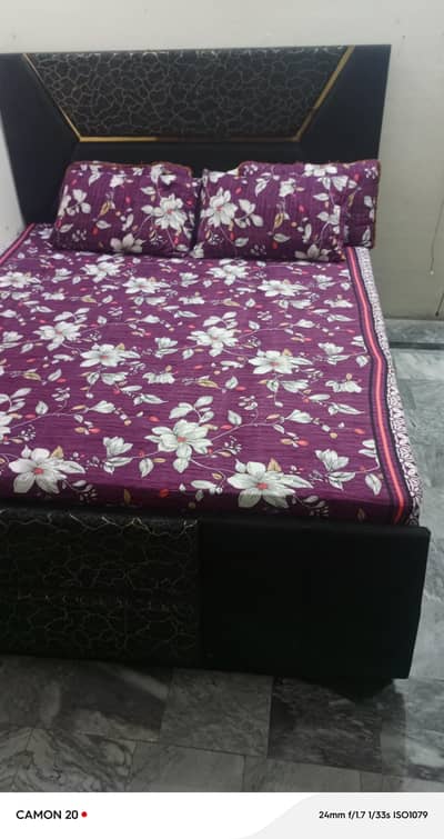 bed with mattress and L shape sofa for sale