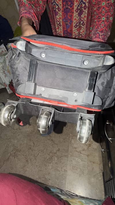 School bag with wheels and trolly