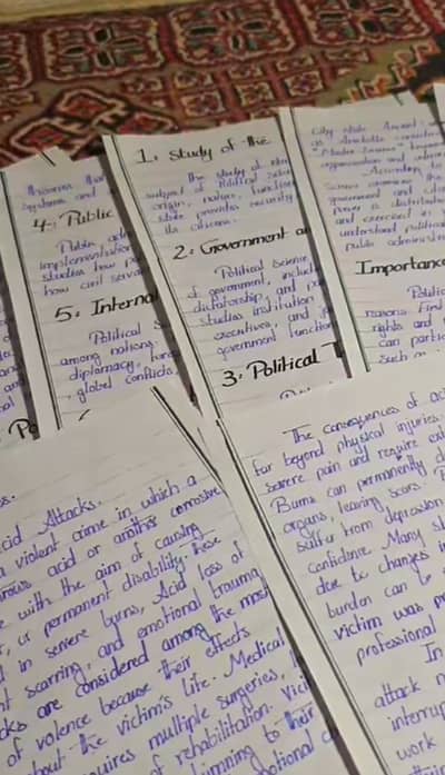 Handwriting work & Assignment notes in quetta