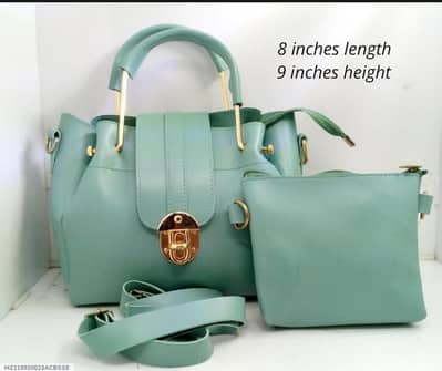 ​Green PU Leather Crossbody Bag Set with Pouch
