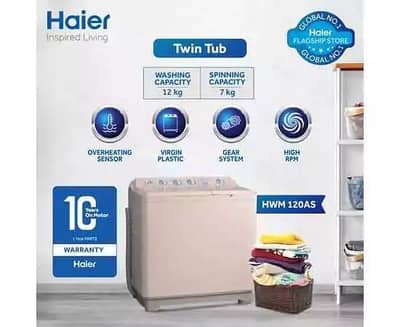 Haier Twin Tub 12kg Washing Machine & 7kg Spinner Capacity