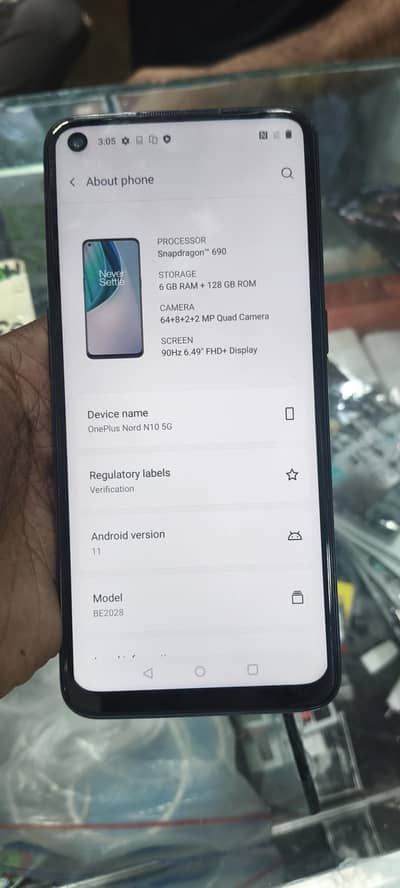 One Plus Nord N10 5g 6/128 saaf set ha official pta approved