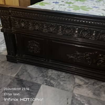 Bed set with dressing table and side tables for sale in Lahore