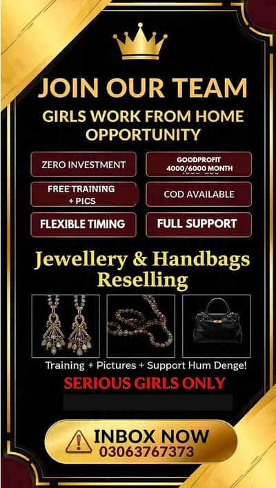 Work From Home | Jewellery & Handbags Reselling | Rs. 4000-6000/Month