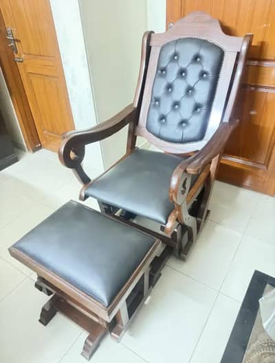 Solid Shesham Rocking chair with stool