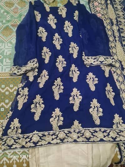 Agha noor 3 piece fully embroided chiffon dress