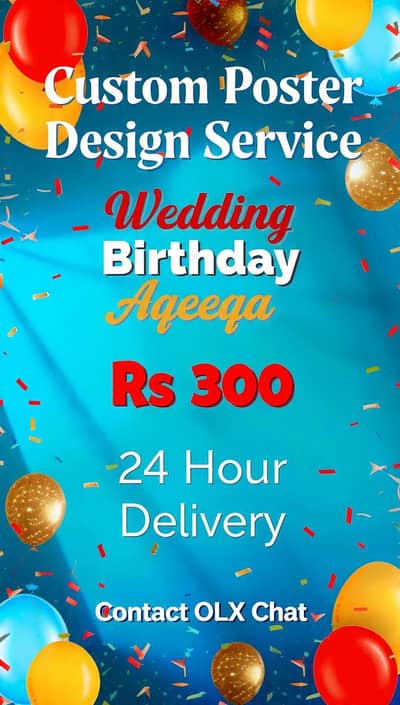 custom poster design wadding birthday event