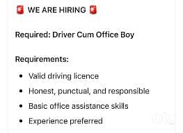 Driver cum office tea boy