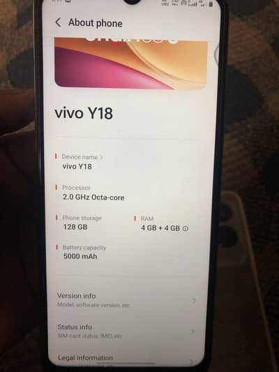 Model VivoY18