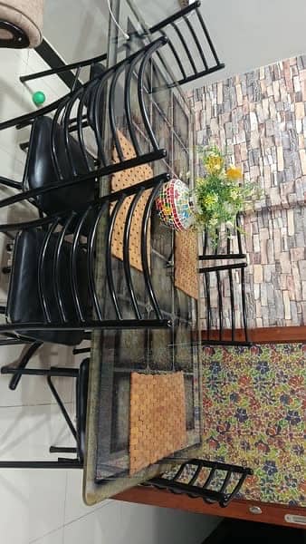 Dining table Iron with 6 chairs