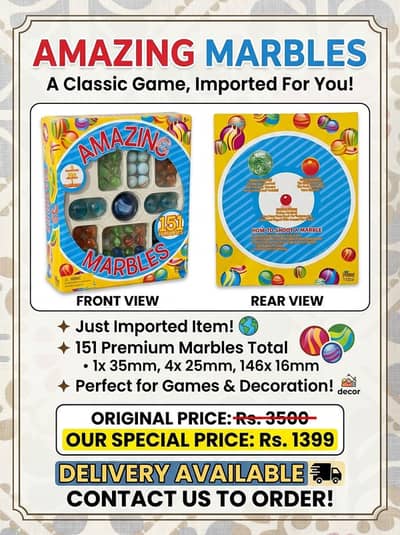 Amazing Marbles – 151 Premium Marbles | Imported | Rs. 1399