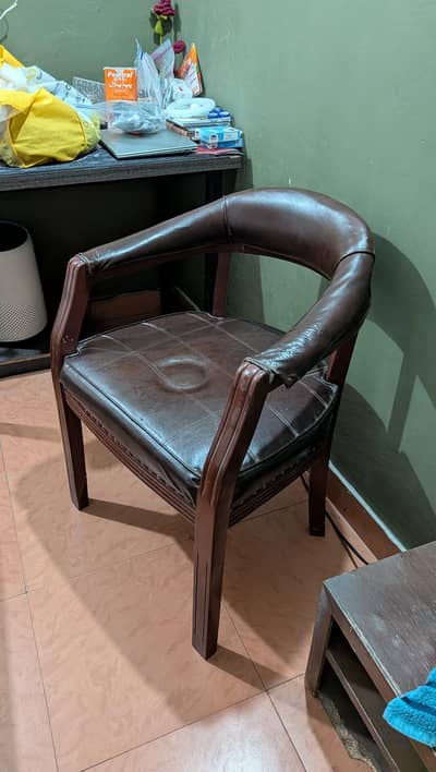 wooden chair with soft cushion